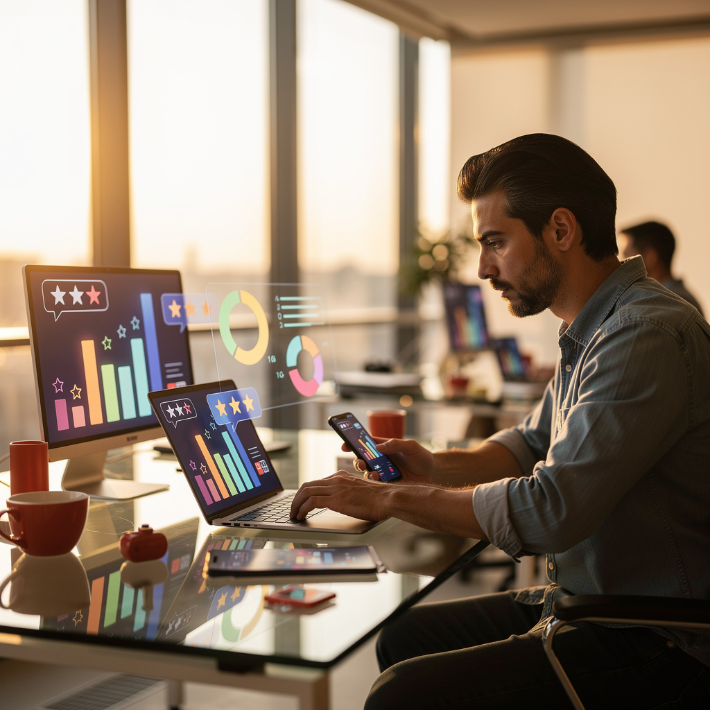 إدارة مراجعات وتقييمات التطبيقات