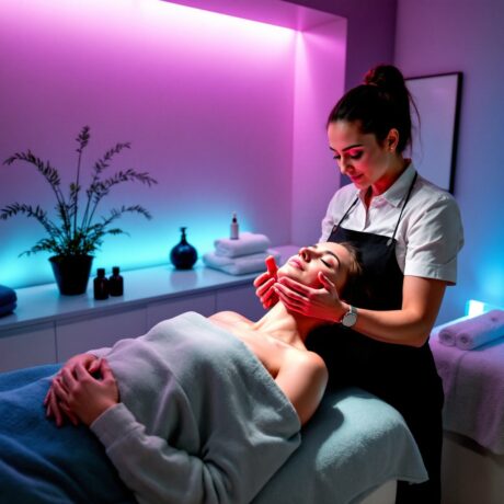 تدليك الوجه ومنطقة الصدر