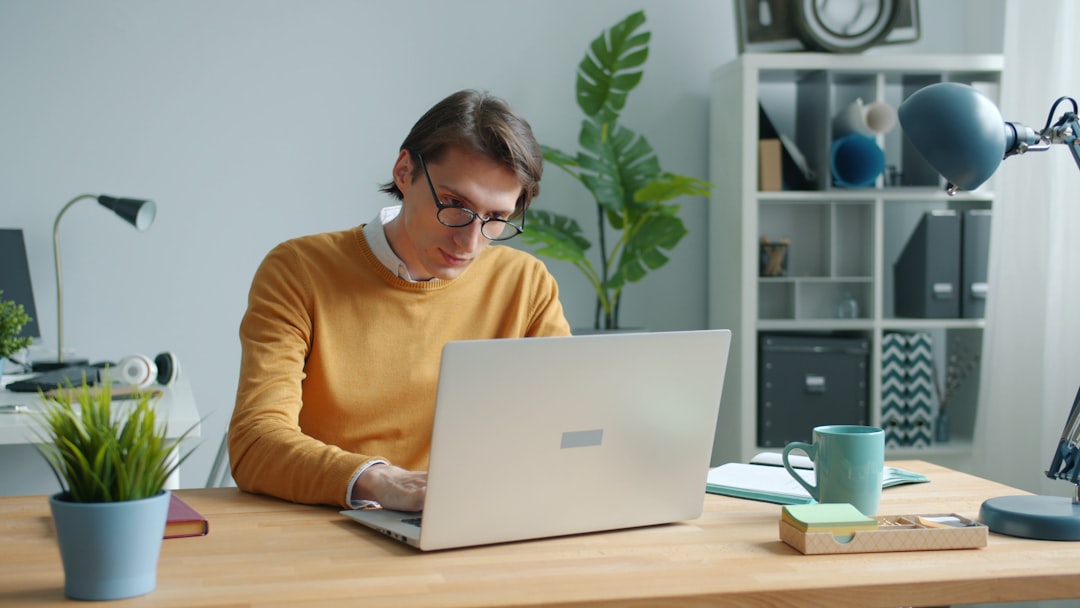 accountant working on computer