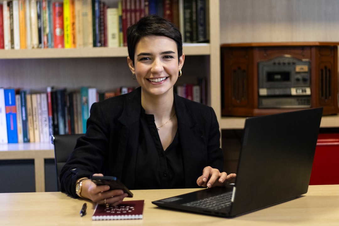 lawyer using digital tools office