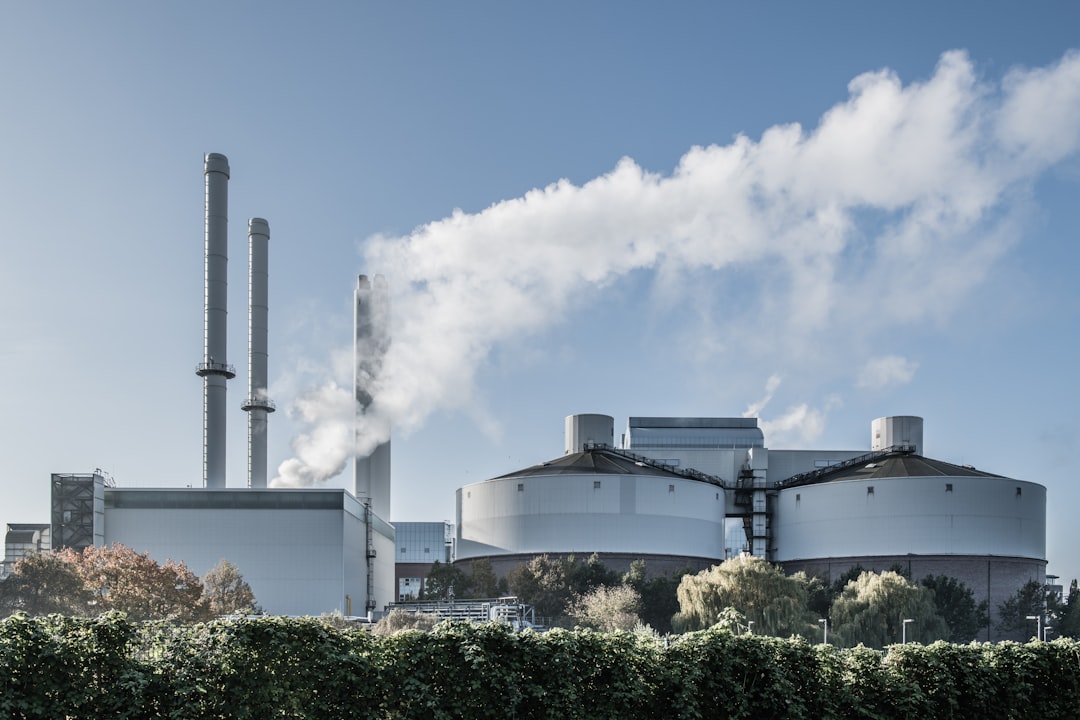 industrial smokestacks