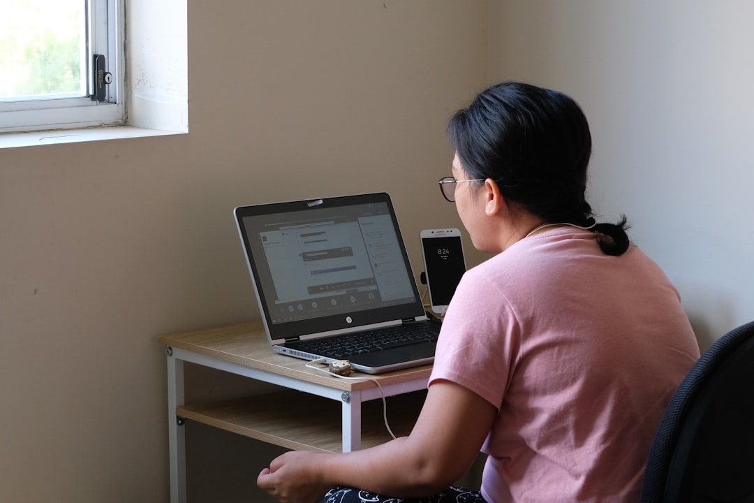 woman learning computer skills