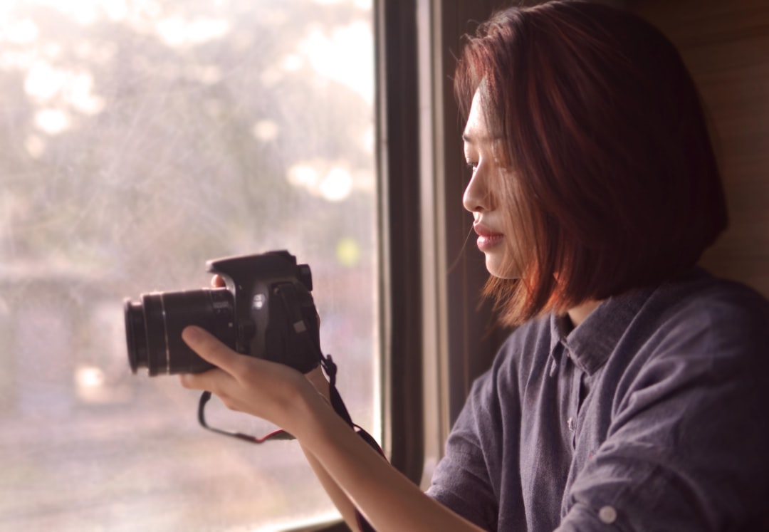 woman recording short video