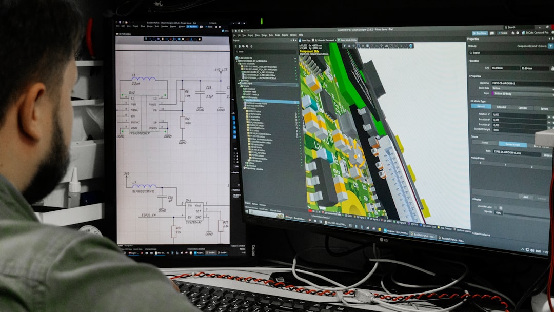 engineer using cad software
