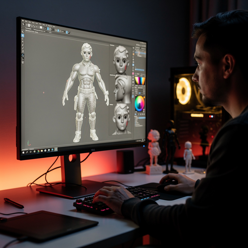 نحت الشخصيات ثلاثية الأبعاد في بلندر